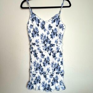 Abercrombie & Fitch Smocked Floral Blue Dress